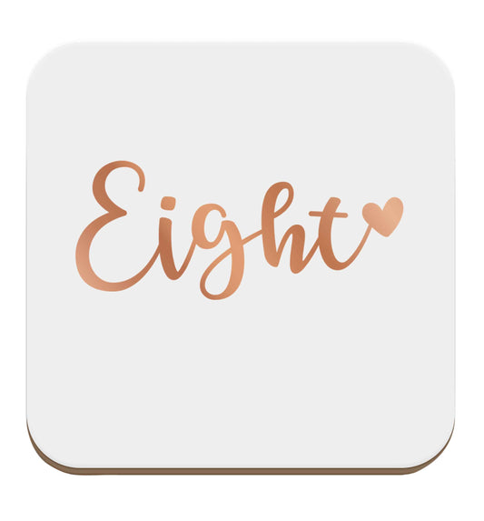 Eight rose gold set of four coasters