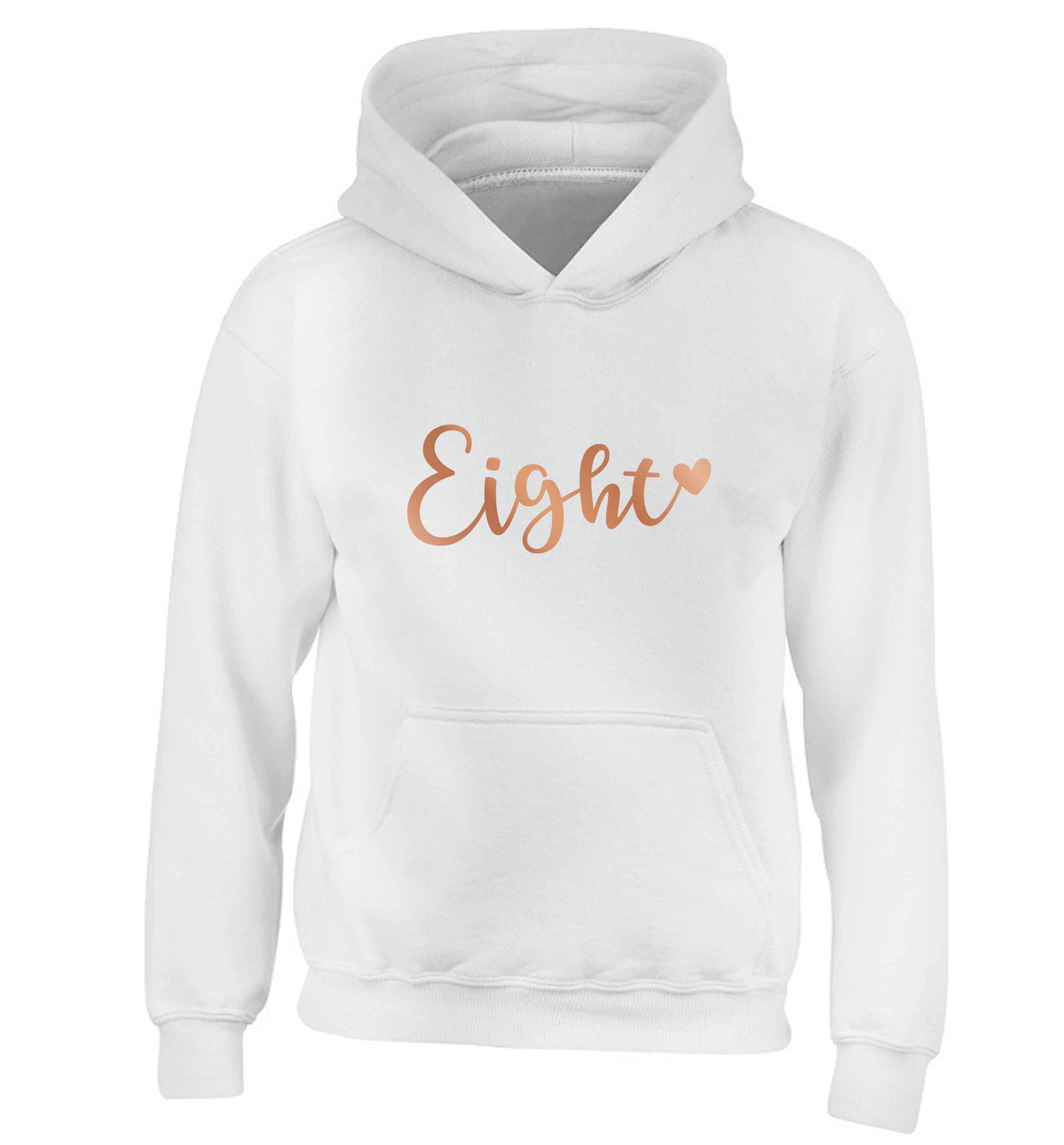 Eight rose gold children's white hoodie 12-13 Years