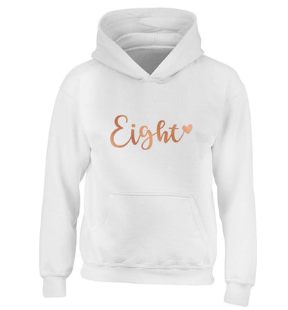 Eight rose gold children's white hoodie 12-13 Years