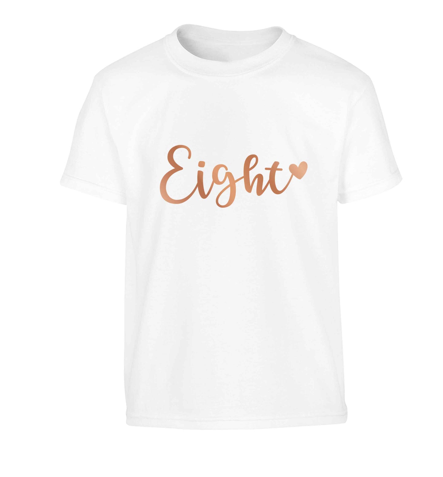 Eight rose gold Children's white Tshirt 12-13 Years
