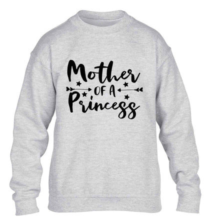 Mother of a princess children's grey sweater 12-13 Years