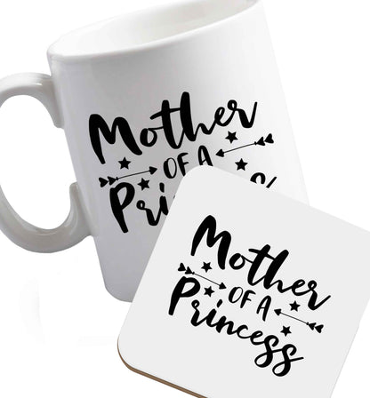 10 oz Favourite Type Pan Pancake ceramic mug and coaster set right handed
