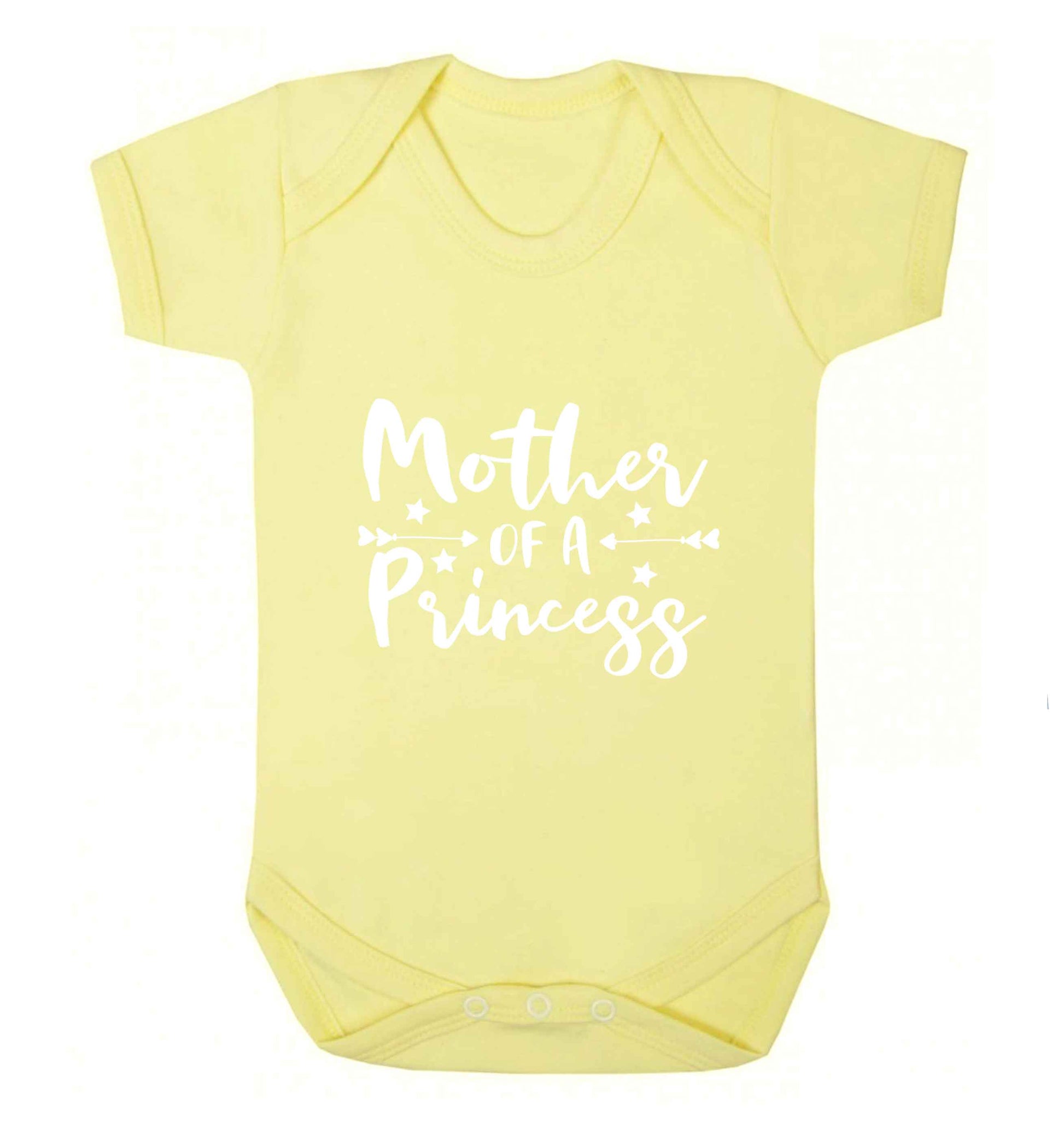 Mother of a princess baby vest pale yellow 18-24 months