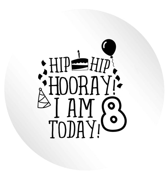 Hip hip hooray I am 8 today! 24 @ 45mm matt circle stickers