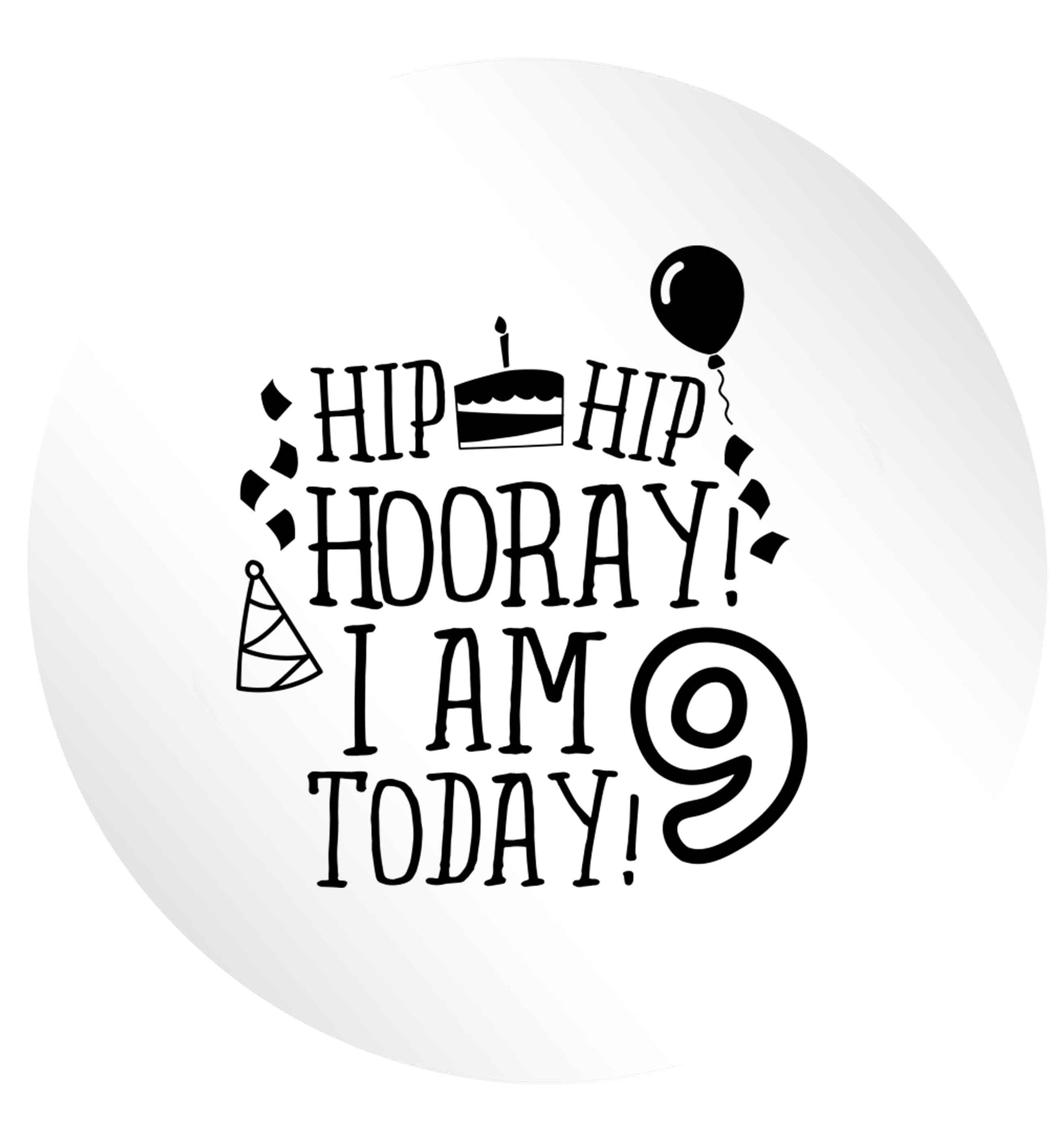 Hip hip hooray I am 9 today! 24 @ 45mm matt circle stickers