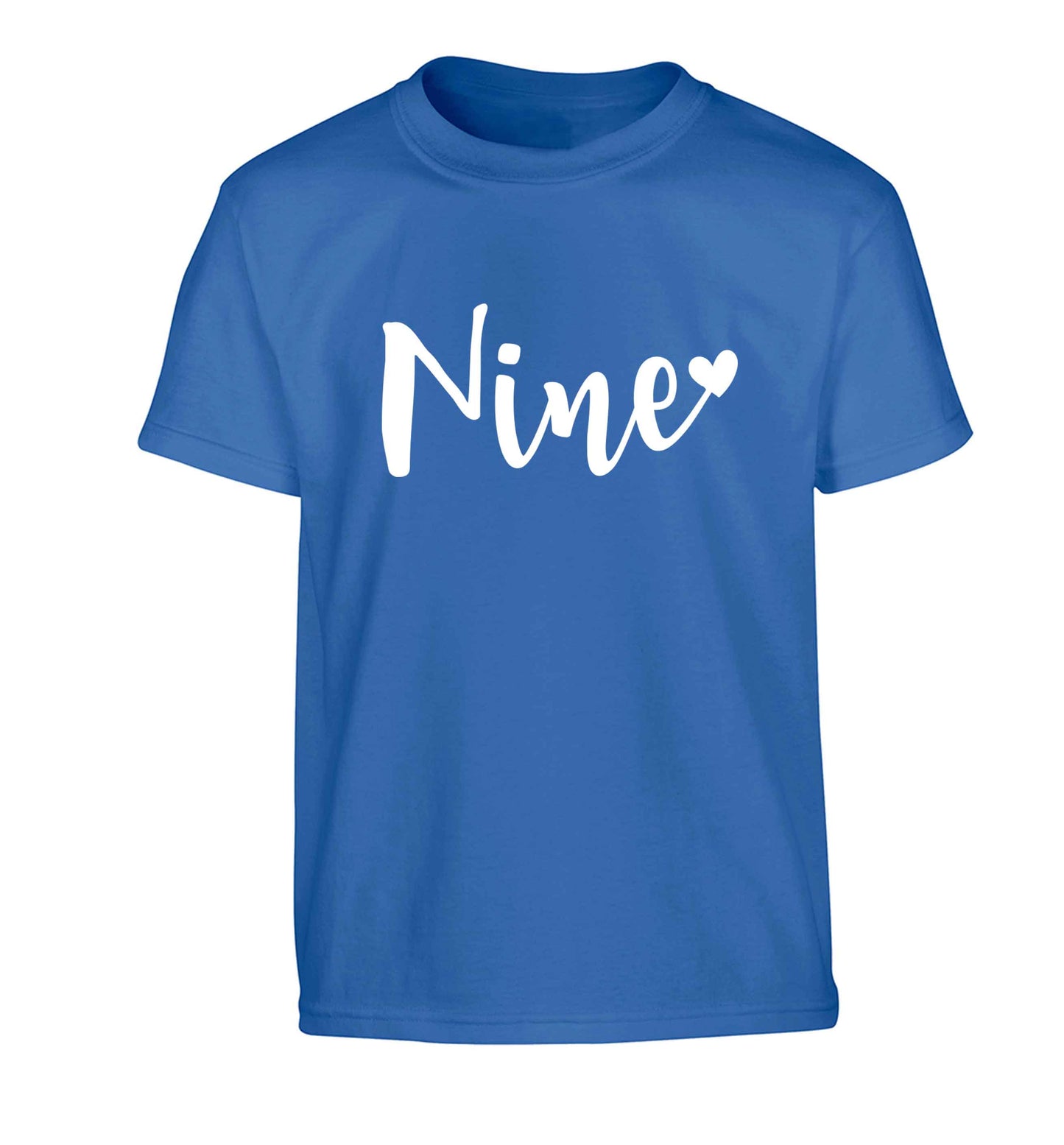 Nine and heart Children's blue Tshirt 12-13 Years