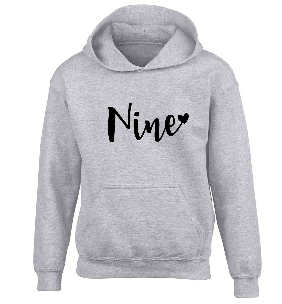 Nine and heart children's grey hoodie 12-13 Years