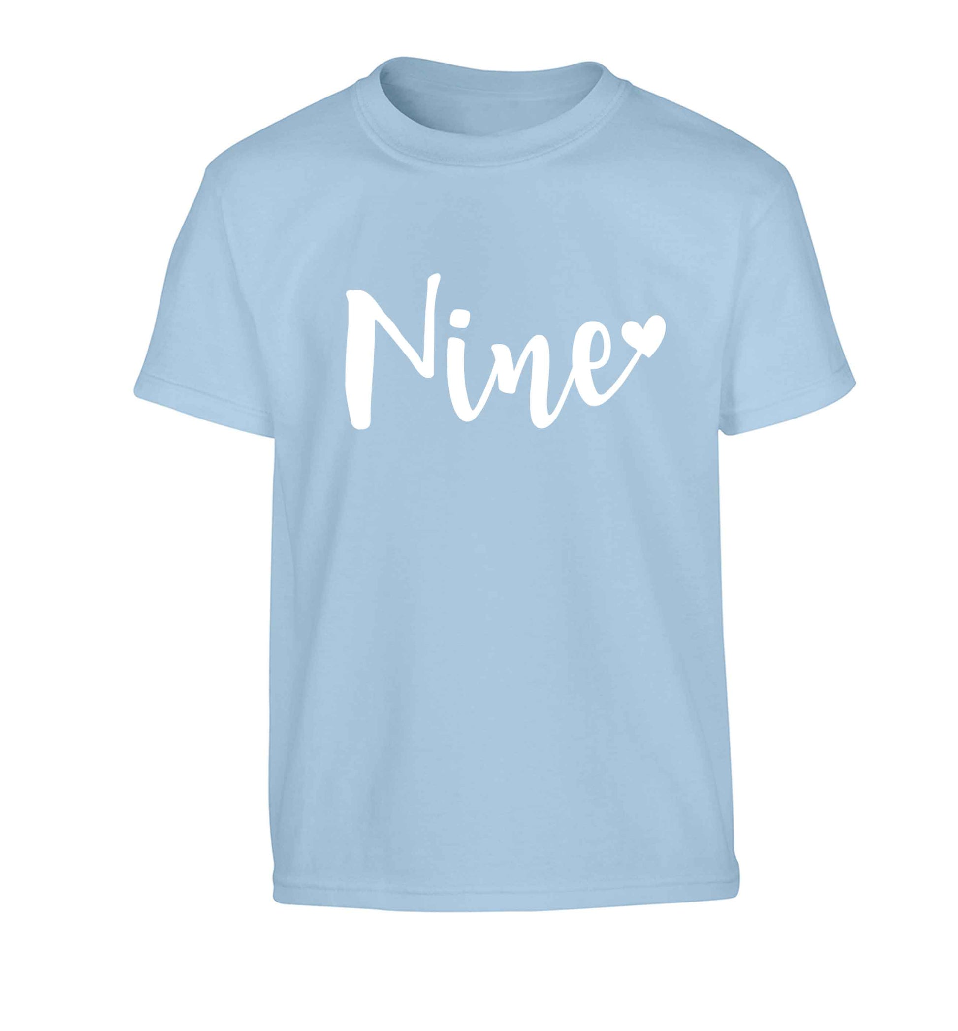 Nine and heart Children's light blue Tshirt 12-13 Years