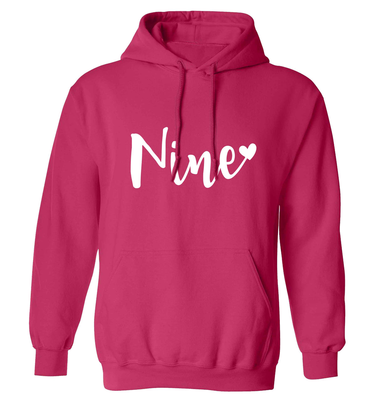 Nine and heart adults unisex pink hoodie 2XL