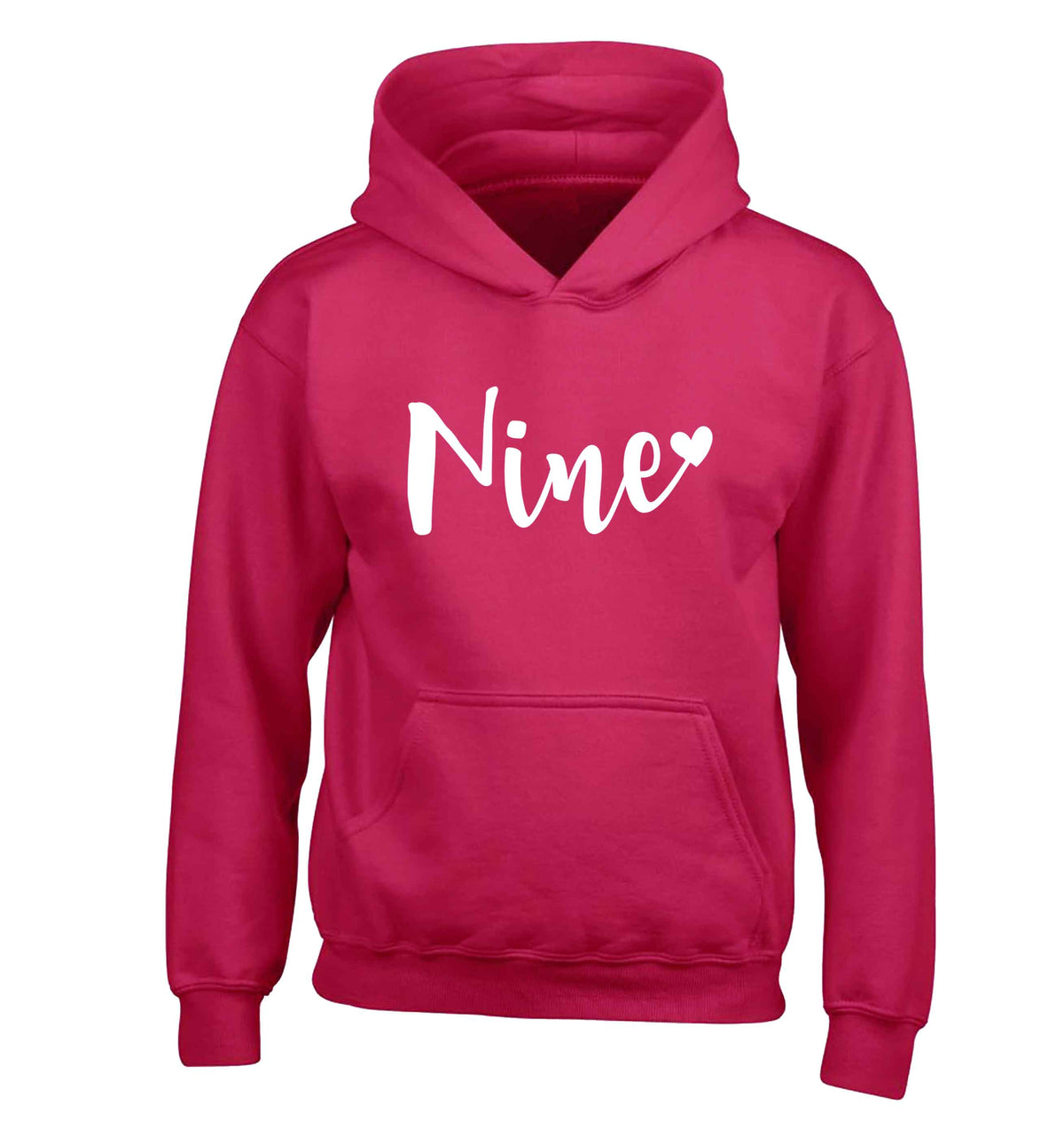Nine and heart children's pink hoodie 12-13 Years
