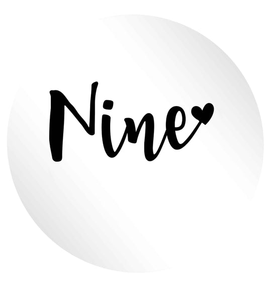 Nine and heart 24 @ 45mm matt circle stickers