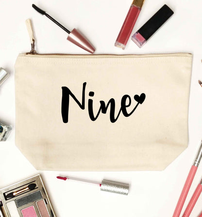 Nine and heart natural makeup bag