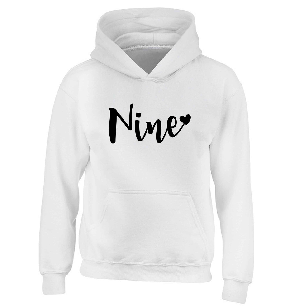 Nine and heart children's white hoodie 12-13 Years