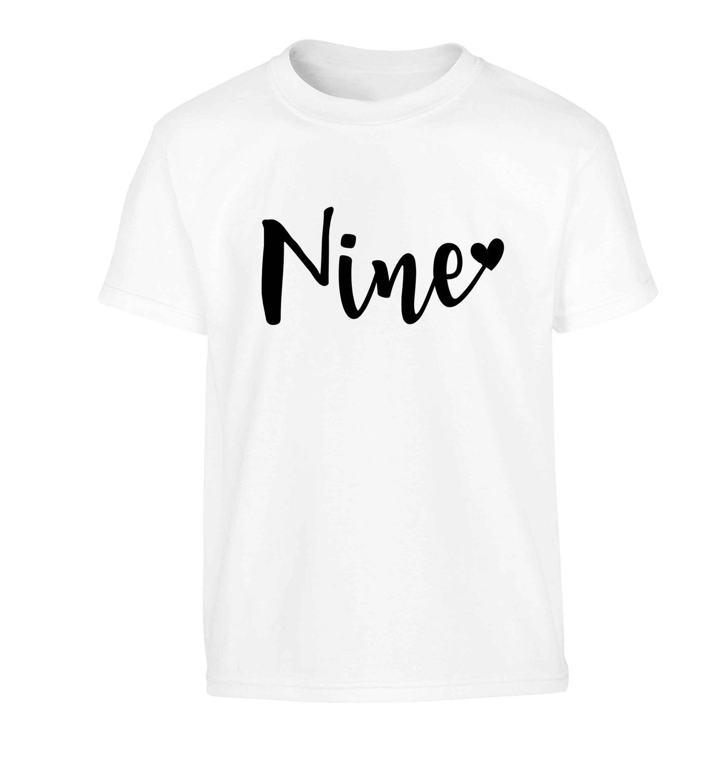 Nine and heart Children's white Tshirt 12-13 Years