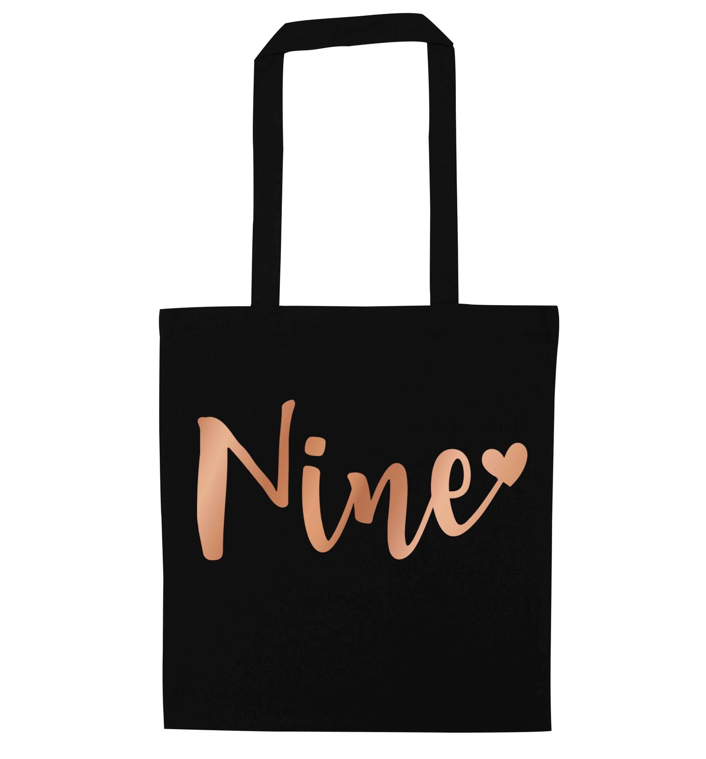 Rose gold nine black tote bag