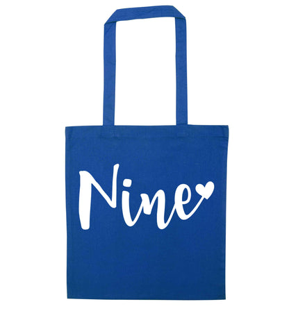 Rose gold nine blue tote bag