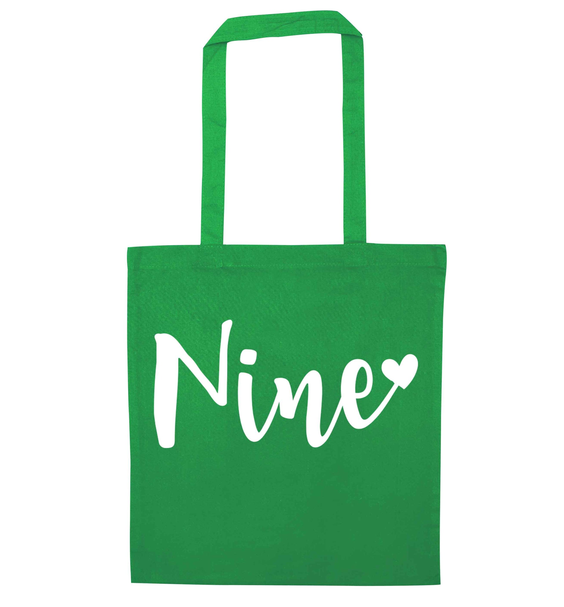 Rose gold nine green tote bag