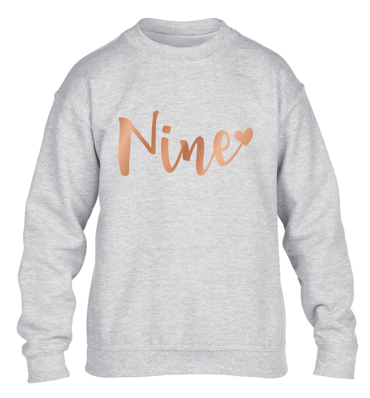 Rose gold nine children's grey sweater 12-13 Years