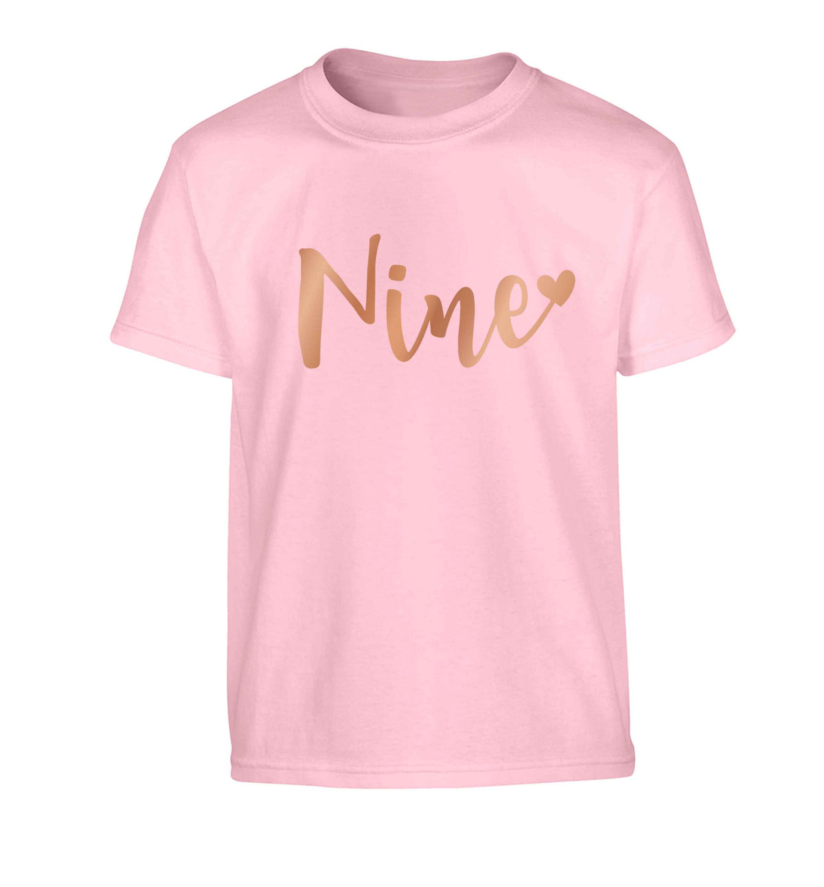 Rose gold nine Children's light pink Tshirt 12-13 Years