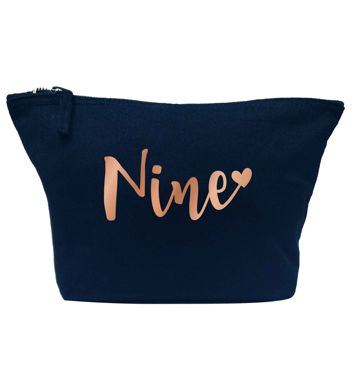 Rose gold nine navy makeup bag