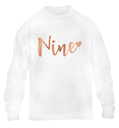Rose gold nine children's white sweater 12-13 Years