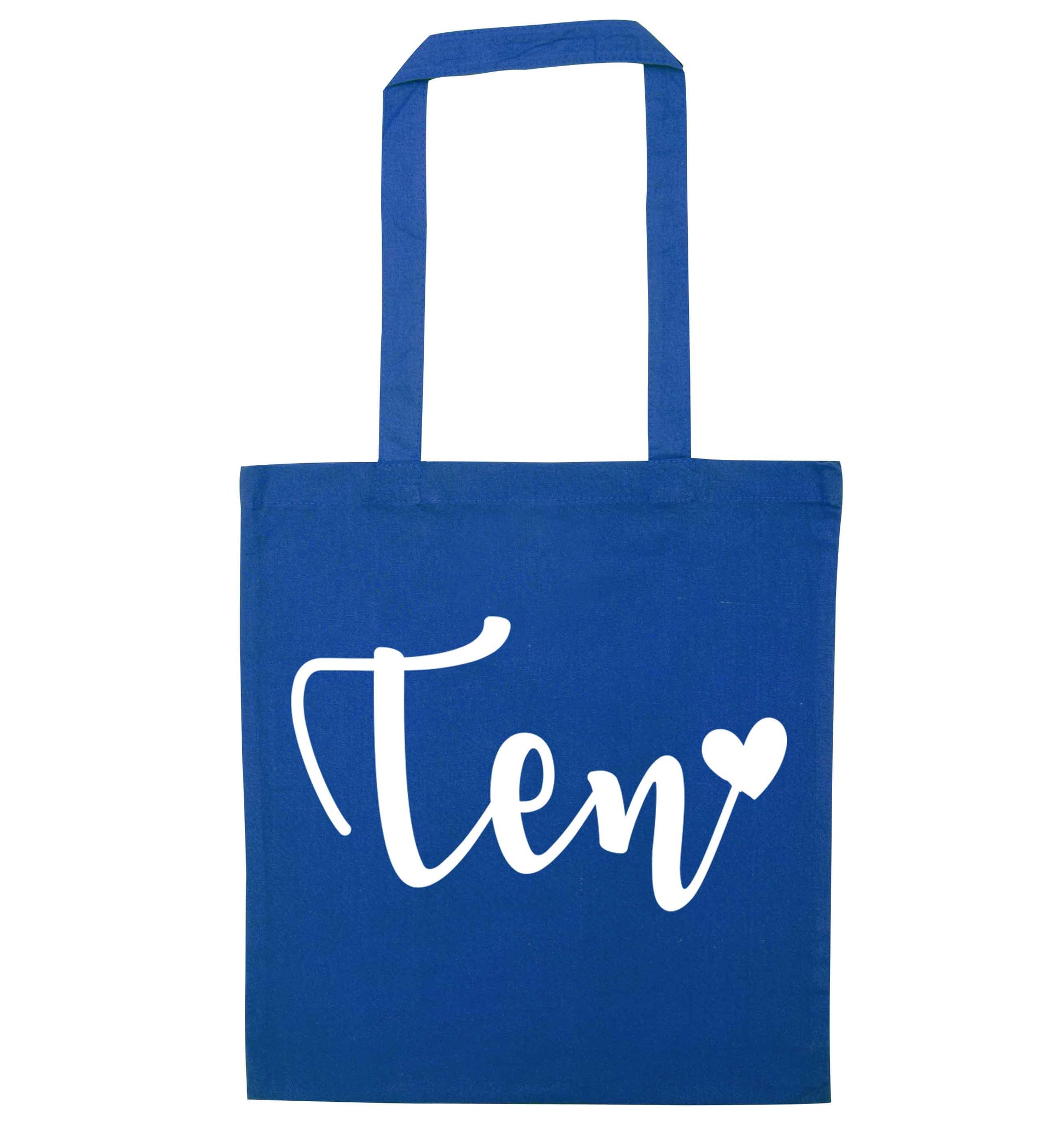 Rose gold ten blue tote bag