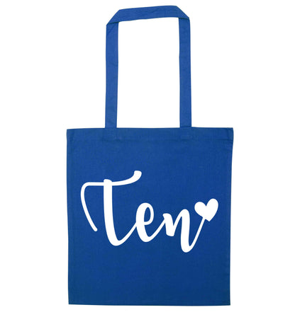 Rose gold ten blue tote bag