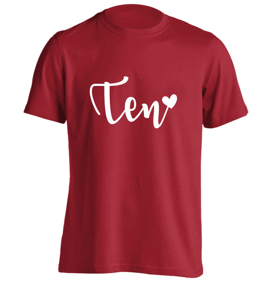 Rose gold ten adults unisex red Tshirt 2XL