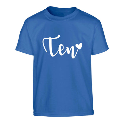 Rose gold ten Children's blue Tshirt 12-13 Years