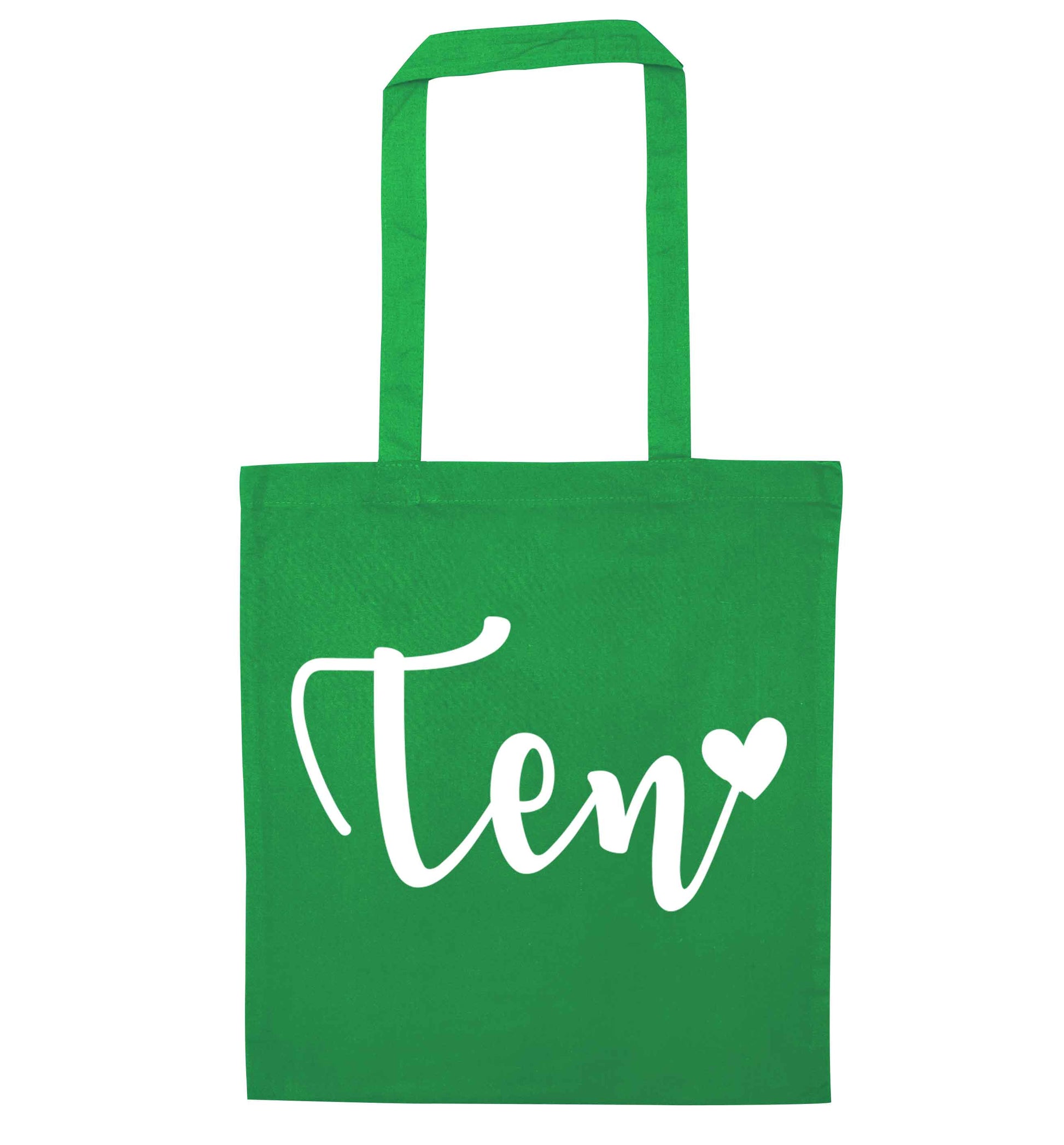 Rose gold ten green tote bag