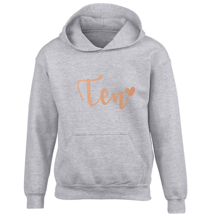 Rose gold eleven children's grey hoodie 12-13 Years