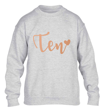 Rose gold ten children's grey sweater 12-13 Years