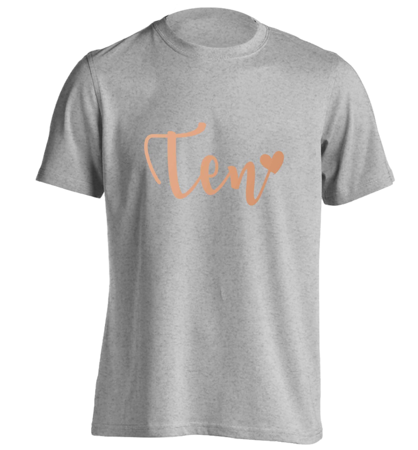 Rose gold eleven adults unisex grey Tshirt 2XL