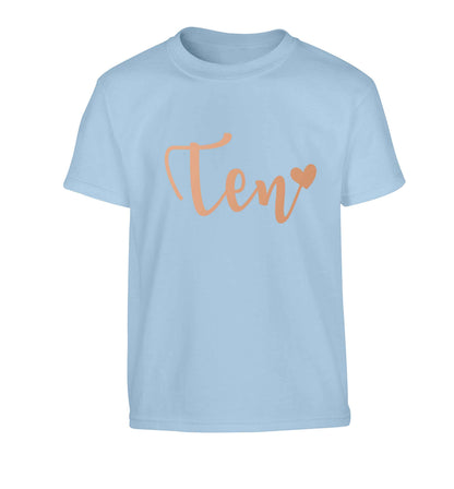 Rose gold ten Children's light blue Tshirt 12-13 Years