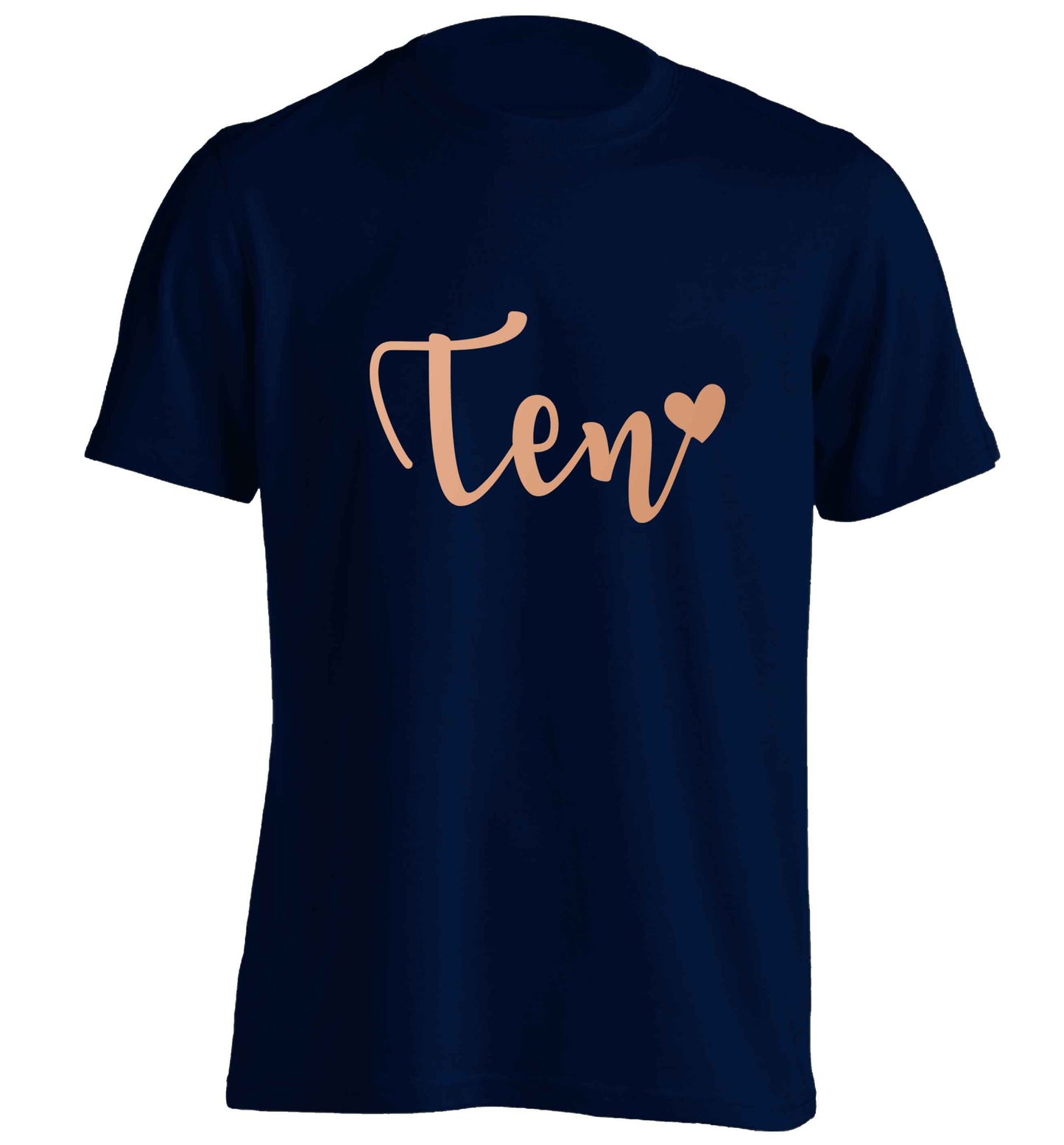 Rose gold ten adults unisex navy Tshirt 2XL