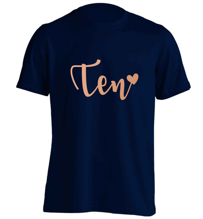 Rose gold ten adults unisex navy Tshirt 2XL