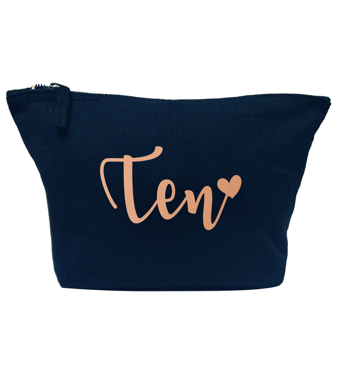 Rose gold ten navy makeup bag
