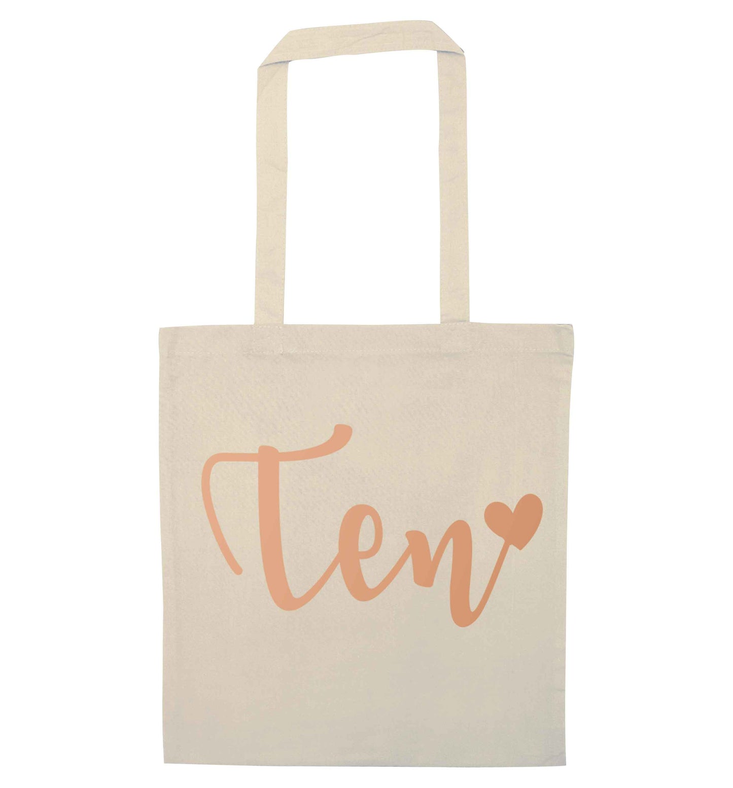 Rose gold ten natural tote bag