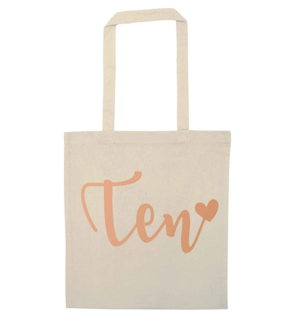 Rose gold ten natural tote bag