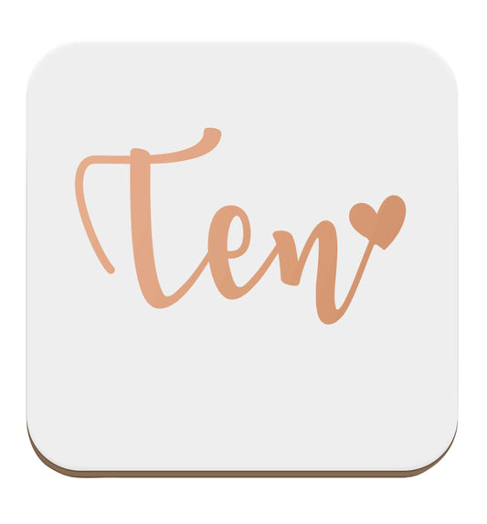 Rose gold ten set of four coasters