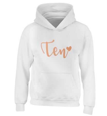 Rose gold eleven children's white hoodie 12-13 Years