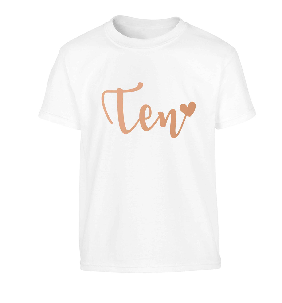 Rose gold ten Children's white Tshirt 12-13 Years