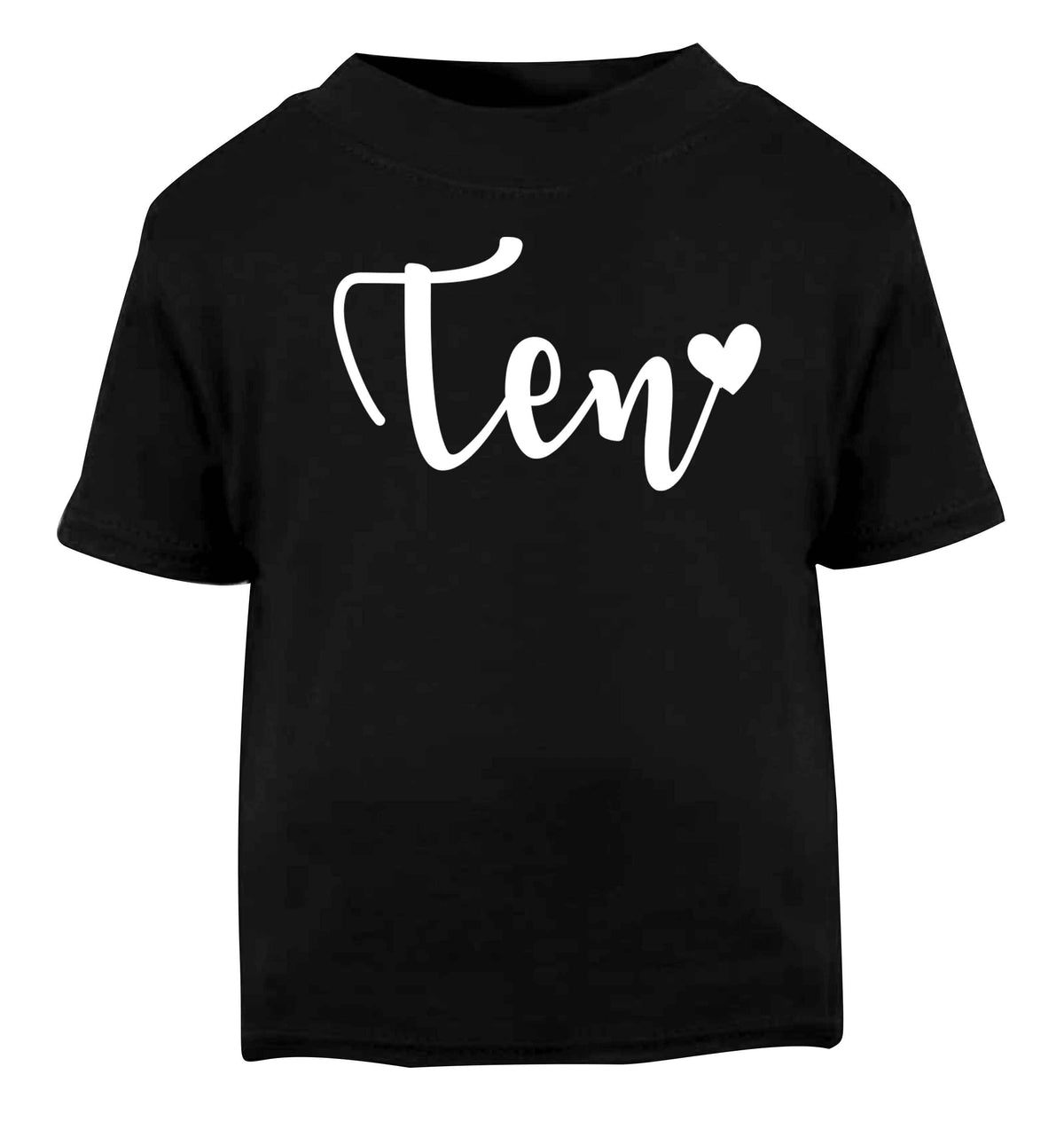 Ten and heart Black baby toddler Tshirt 2 years