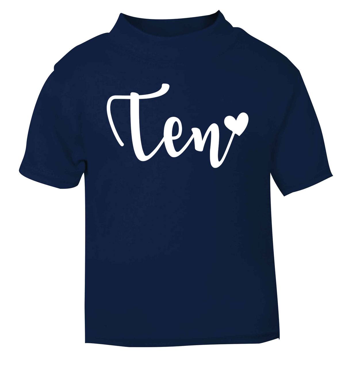 Ten and heart navy baby toddler Tshirt 2 Years