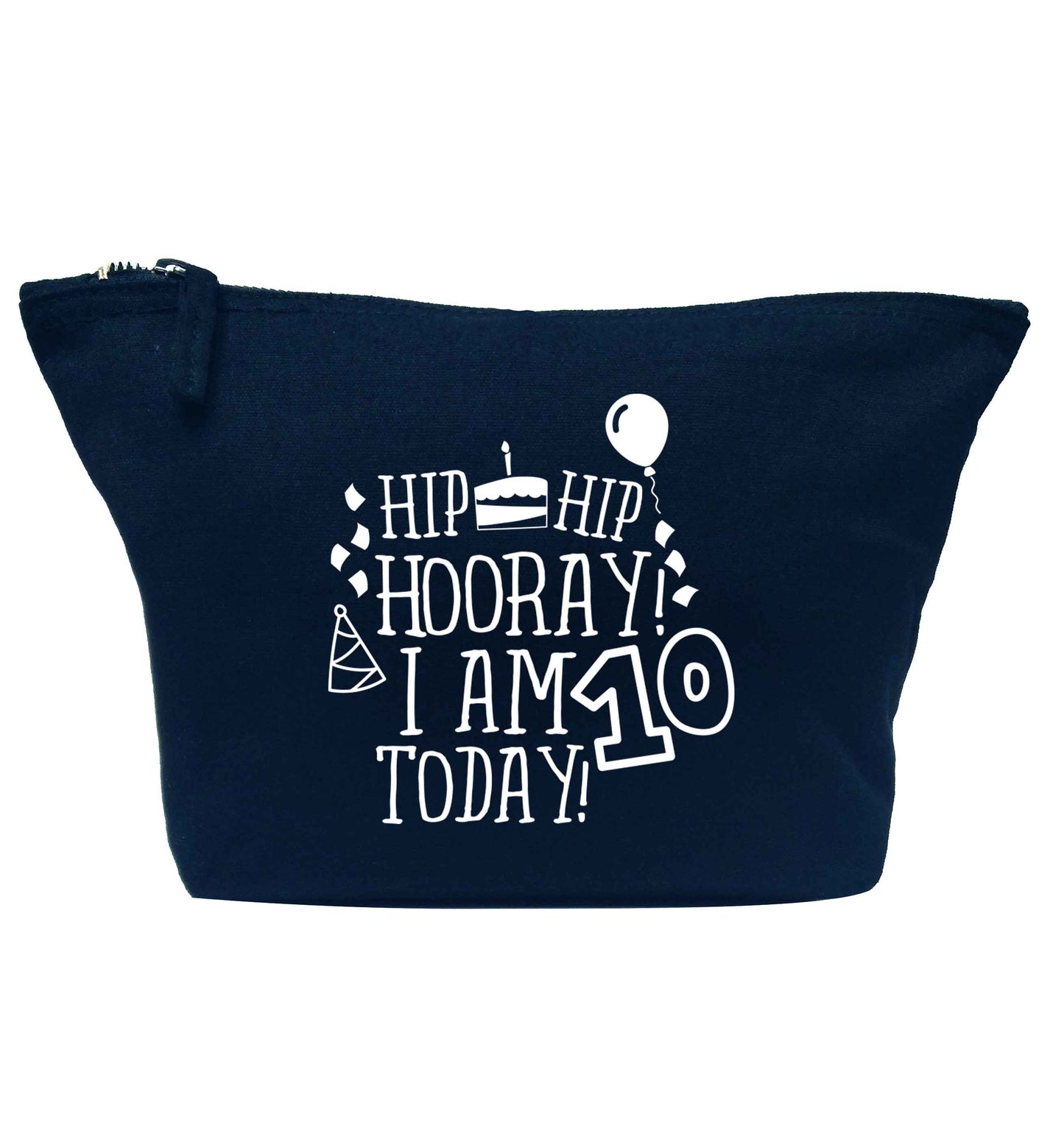 Hip hip hooray I am ten today! navy makeup bag