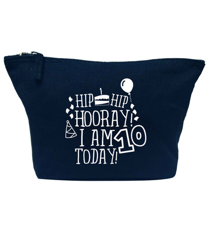 Hip hip hooray I am ten today! navy makeup bag
