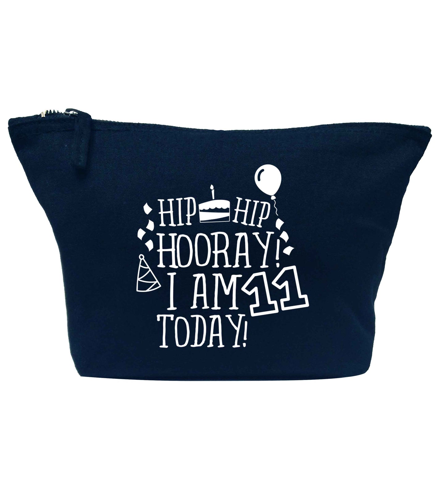 Hip hip hooray I am eleven today! navy makeup bag