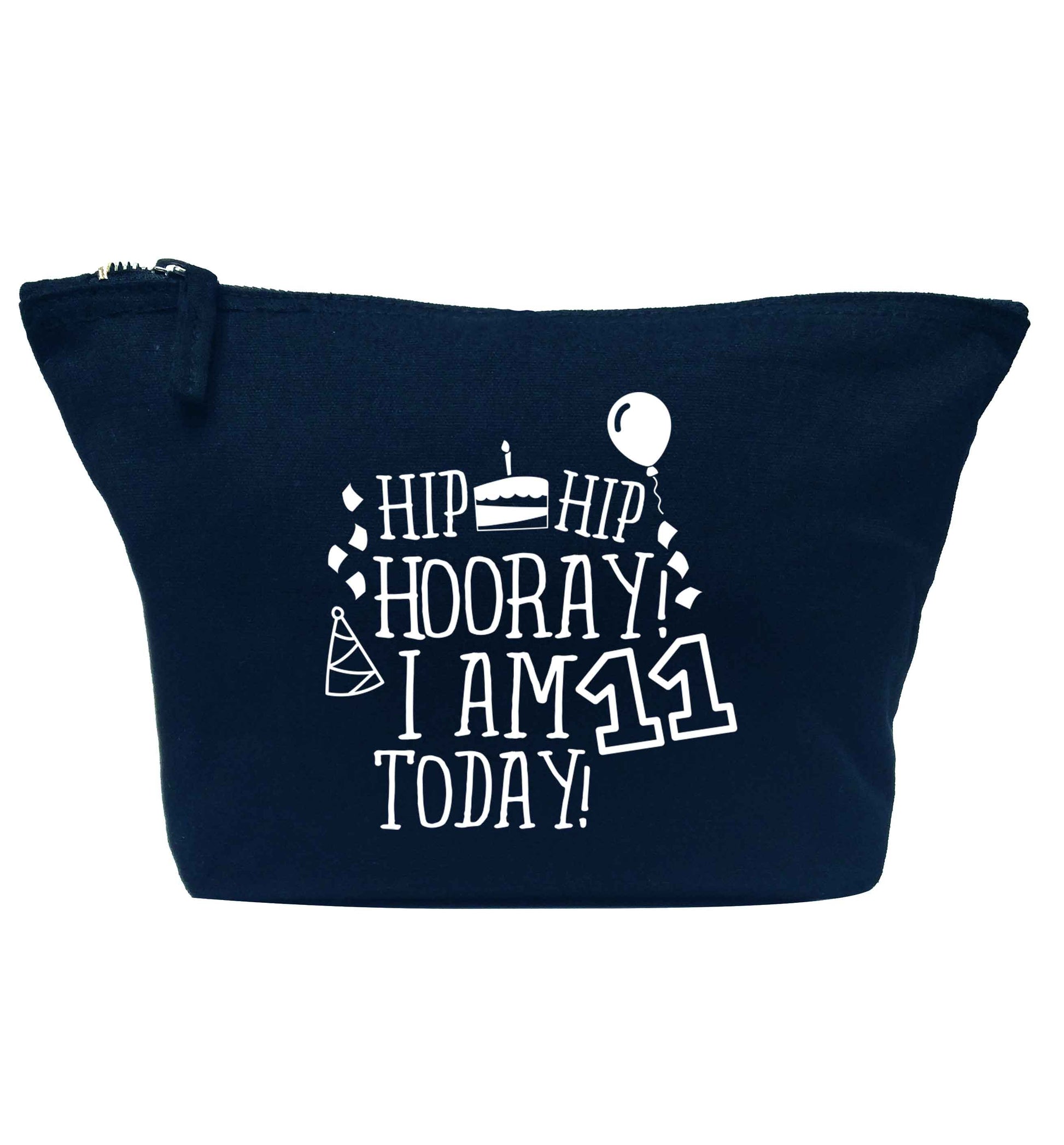 Hip hip hooray I am eleven today! navy makeup bag