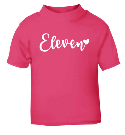 Eleven and heart! pink baby toddler Tshirt 2 Years