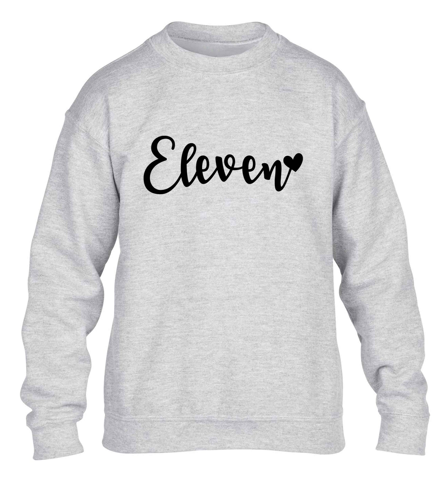 Eleven and heart! children's grey sweater 12-13 Years